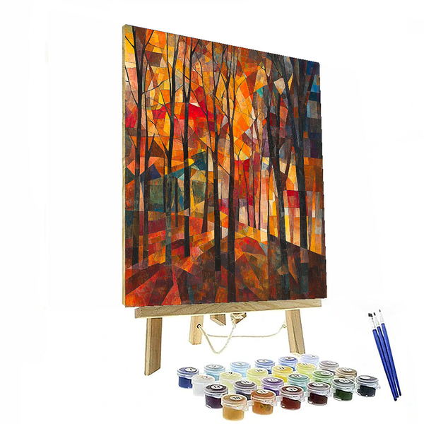 Wassily Kandinsky Inspired Abstract Autumn Forest - DIY Painting By Numbers Kit