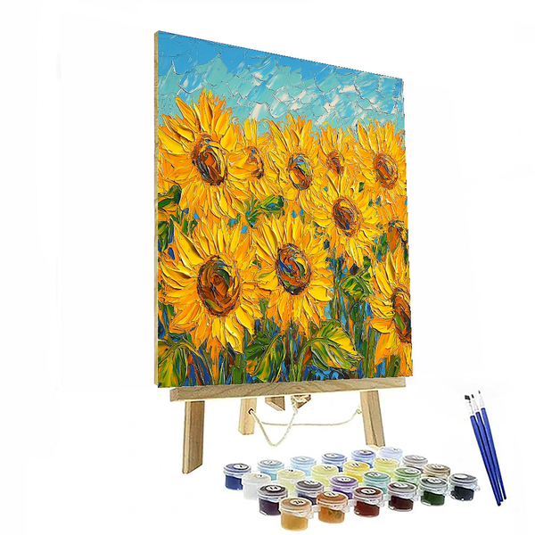 Sonnenblumen-Gelassenheit, inspiriert von Van Gogh – Malen nach Zahlen-Set zum Selbermachen