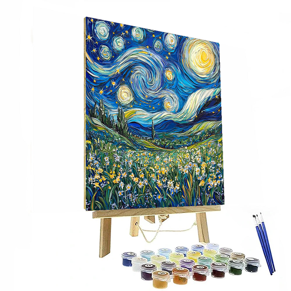 Sternenklare Wildnis, inspiriert von Vincent Van Gogh – Malen nach Zahlen-Set zum Selbermachen