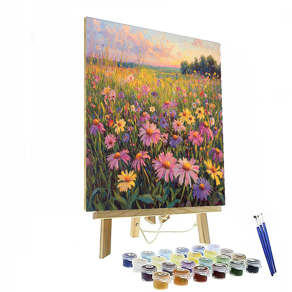 Florale Traumlandschaft inspiriert von Claude Monet – Malen nach Zahlen-Set zum Selbermachen