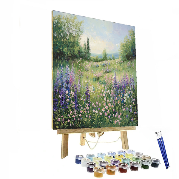 Ätherische Wiesen, inspiriert von Claude Monet – Malen nach Zahlen-Set zum Selbermachen