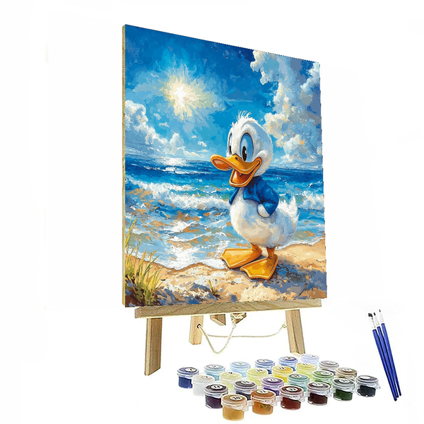 Donald Duck's Beach Paradise - Disney Inspired DIY Painting By Numbers Kit