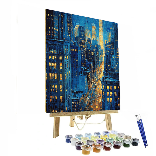 Edward Hopper Inspired Night Over the City - DIY Painting By Numbers Kit