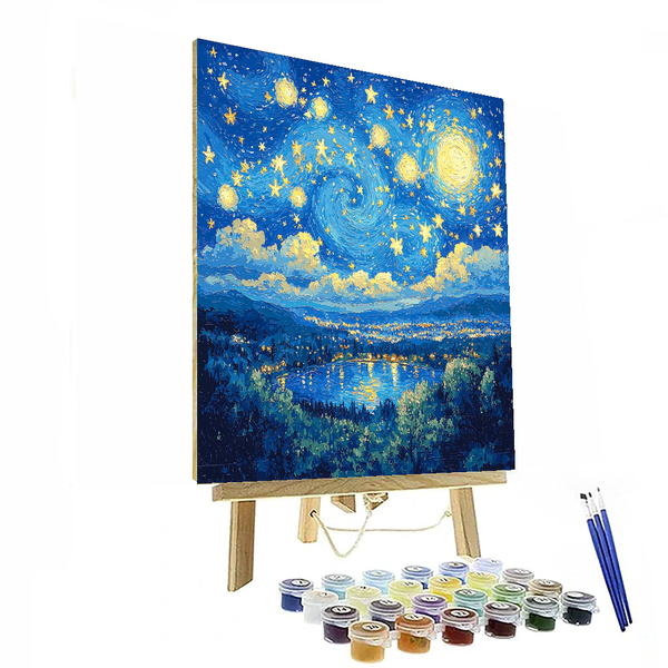 Vincent Van Gogh Inspired Starry Night Sky Dream - DIY Painting By Numbers Kit