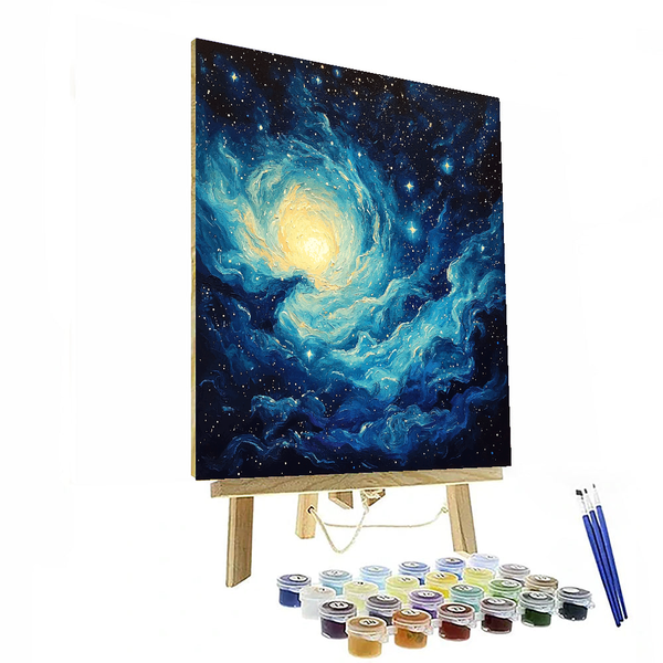 Stellar Nebula Odyssey - Malen nach Zahlen zum Selbermachen, inspiriert von Vincent Van Gogh