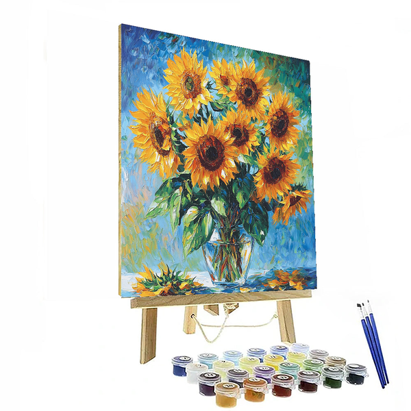 Sonnenblumen in einer Vase, inspiriert von Vincent van Gogh – Malen nach Zahlen zum Selbermachen