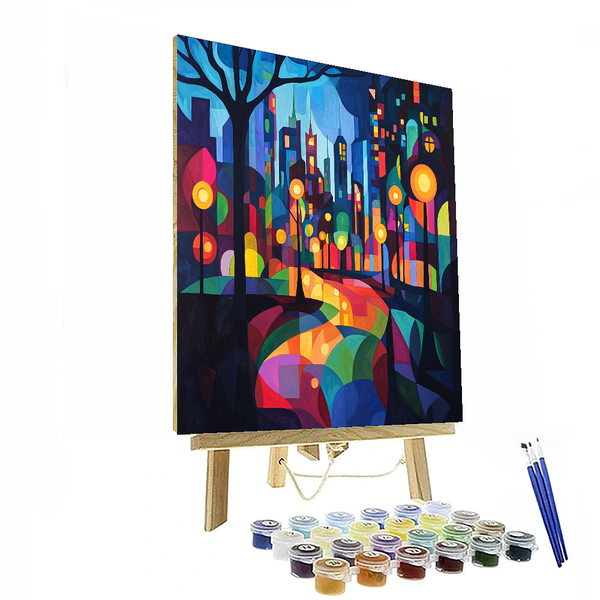 Picasso Inspired City Lights Skyline - DIY Painting By Numbers Kit