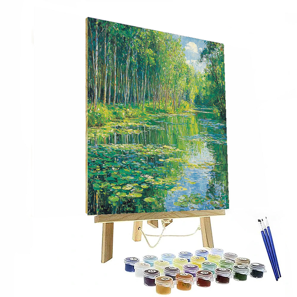 Claude Monet Inspired Lush Woodland Tranquility - DIY Painting By Numbers Kit