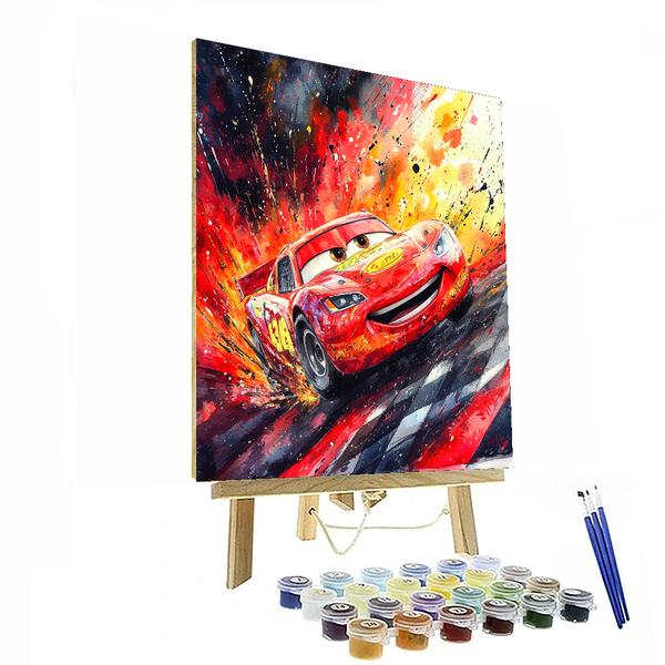 Lightning's Racing Adventure - Disney Inspired DIY Painting By Numbers Kit