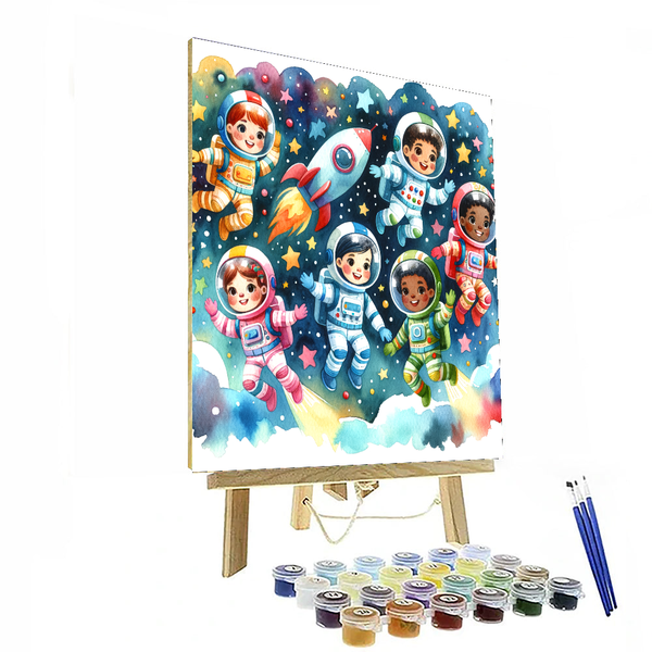 Friendly Space Adventure - DIY Painting By Numbers Kit