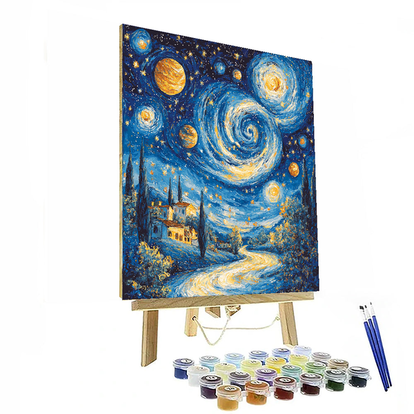 Von Vincent van Gogh inspirierte Himmelsnavigation – Malen nach Zahlen-Set zum Selbermachen