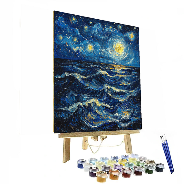 Vincent van Gogh Inspired Starry Ocean - DIY Painting By Numbers Kit