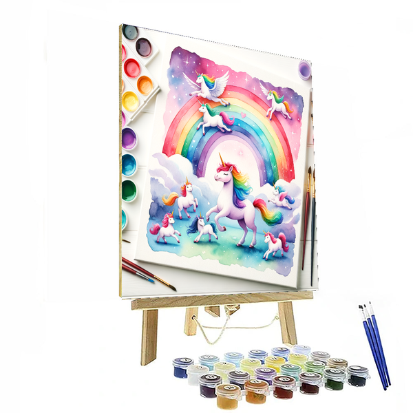 Rainbow Unicorn Dreams - DIY Painting By Numbers Kit