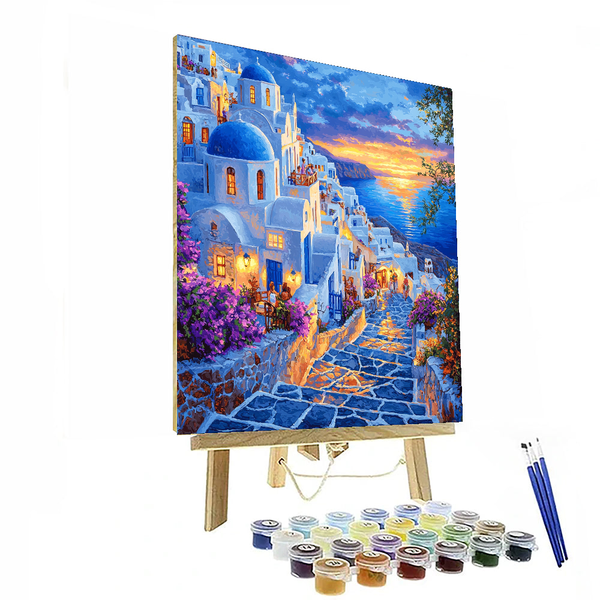 Santorini's Oia Village - DIY Painting By Numbers Kit