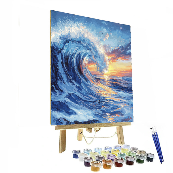 Katsushika Hokusai Inspired Waves of Tranquility - DIY Painting By Numbers Kit