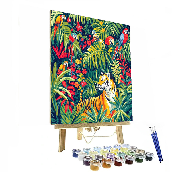 Henri Rousseau Inspired Colorful Creatures of the Jungle - DIY Painting By Numbers Kit