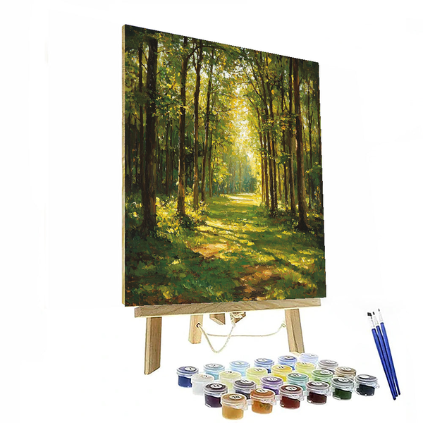 Leuchtender Wald, inspiriert von Claude Monet – Malen nach Zahlen-Set zum Selbermachen