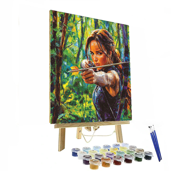 Jennifer Lawrence: The Bold Leader of the Hunger Games - DIY Painting By Numbers Kit