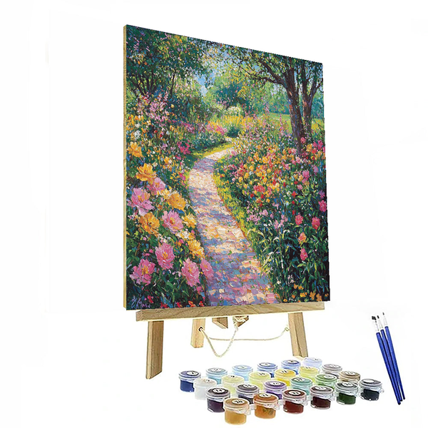 Üppiger Naturspaziergang, inspiriert von Claude Monet – Malen nach Zahlen-Set zum Selbermachen