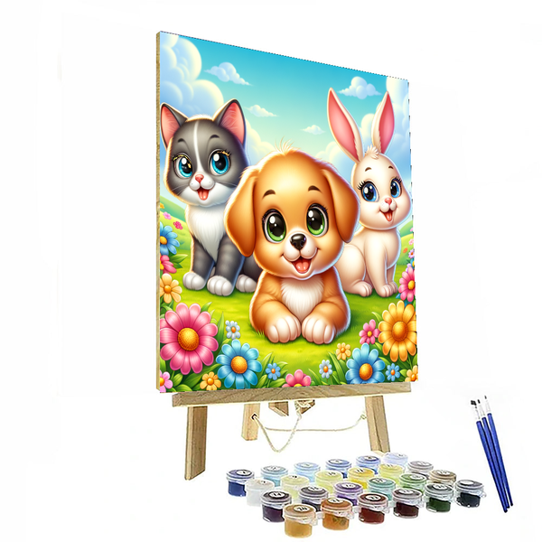 Adorable Animal Friends - DIY Painting By Numbers Kit