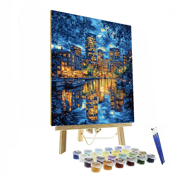 Edward Hopper Inspired Dreamy Cityscape - DIY Painting By Numbers Kit