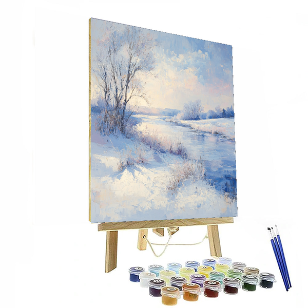 Von Monet inspiriertes impressionistisches Winterwunderland – Malen nach Zahlen zum Selbermachen