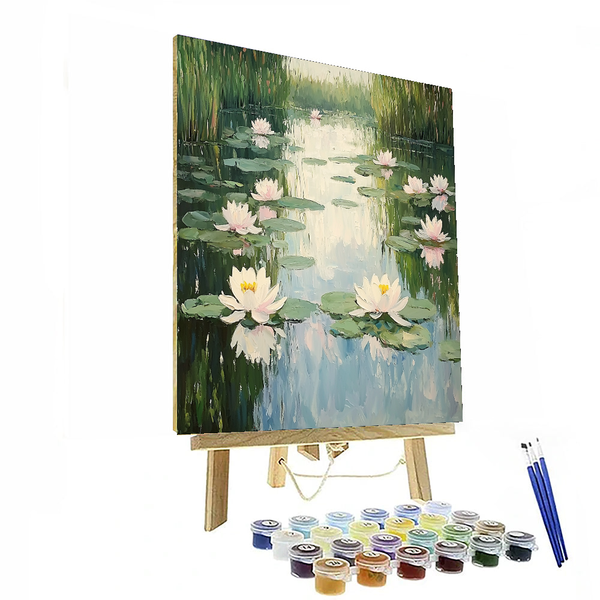 Monets Seerosenteich, inspiriert von Claude Monet – Malen nach Zahlen-Set zum Selbermachen