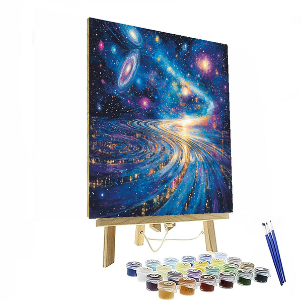 Von Salvador Dali inspiriertes kosmisches Kaleidoskop – Malen nach Zahlen-Set zum Selbermachen