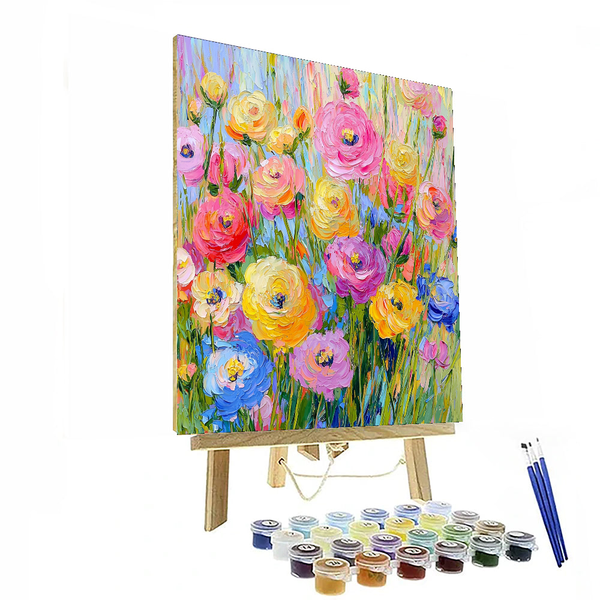 Von Kandinsky inspiriertes abstraktes Blumenmuster – Malen nach Zahlen zum Selbermachen