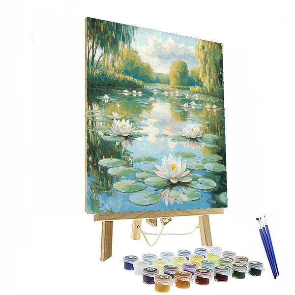 Monet Inspired Water Lilies in the Pond - DIY Painting By Numbers Kit