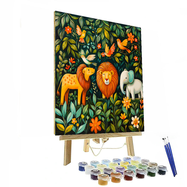 Henri Rousseau Inspired Animal Harmony - DIY Painting By Numbers Kit