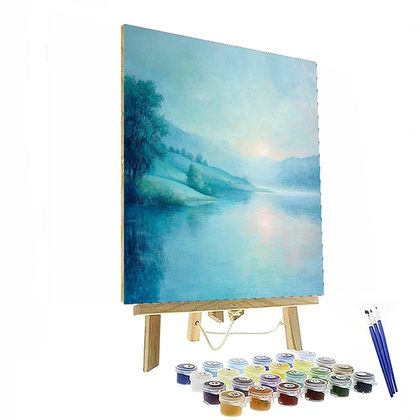 Ätherische Landschaft inspiriert von Monet – Malen nach Zahlen-Set zum Selbermachen