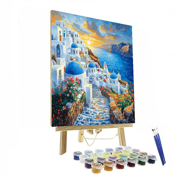 Santorini Caldera - Santorini, Greece - DIY Painting By Numbers Kit