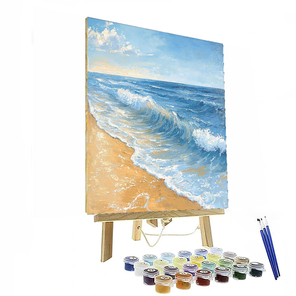 Katsushika Hokusai Inspired Gentle Ocean Waves - DIY Painting By Numbers Kit