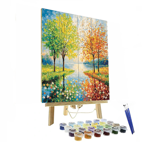 Claude Monet Inspired Seasonal Reflections - DIY Painting By Numbers Kit