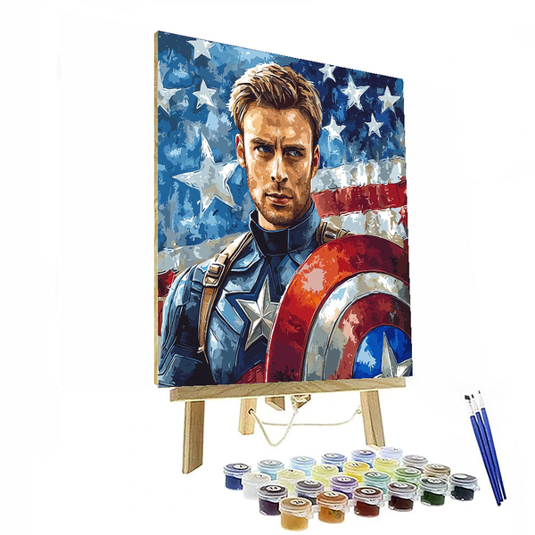 Chris Evans: Shielded by the Stars and Stripes - DIY Painting By Numbers Kit