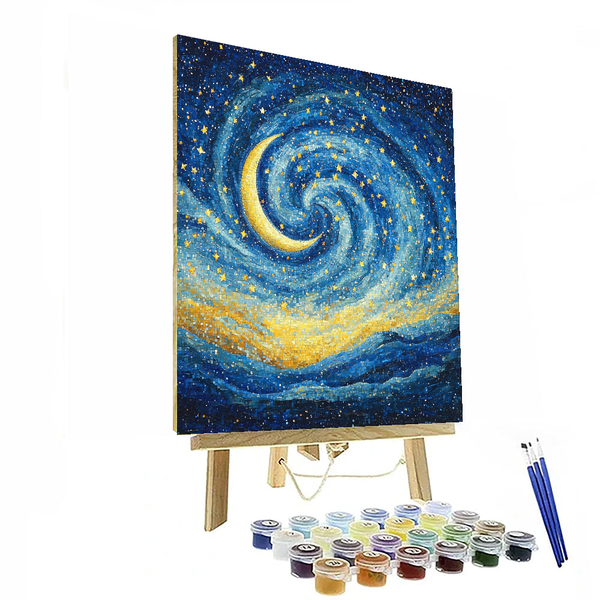 Vincent van Gogh Inspired Quiet Night Under the Stars - DIY Painting By Numbers Kit