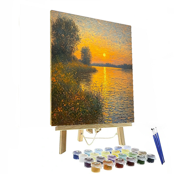 Monets Abendspaziergang inspiriert von Claude Monet – Malen nach Zahlen-Set zum Selbermachen