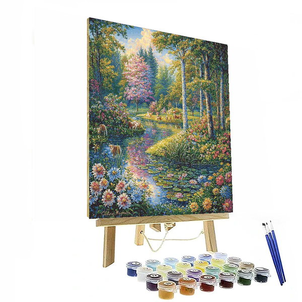 Von Claude Monet inspirierter wunderlicher Wald – Malen nach Zahlen-Set zum Selbermachen