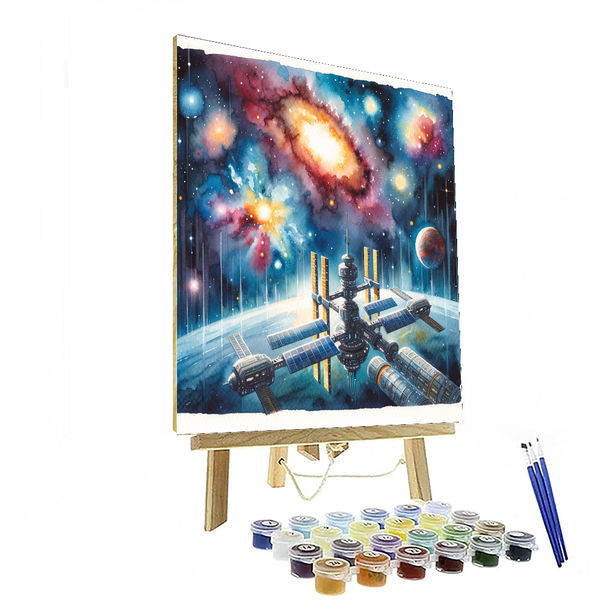 Galactic Space Station Adventure - DIY Painting By Numbers Kit