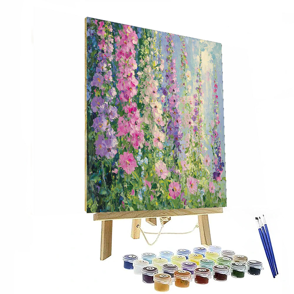 Verträumte Blumensymphonie, inspiriert von Claude Monet – Malen nach Zahlen zum Selbermachen