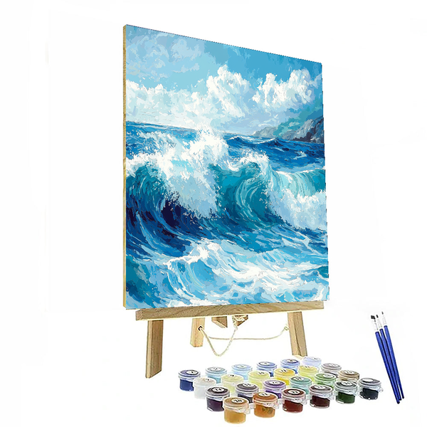 Katsushika Hokusai Inspired Ethereal Ocean Waves - DIY Painting By Numbers Kit