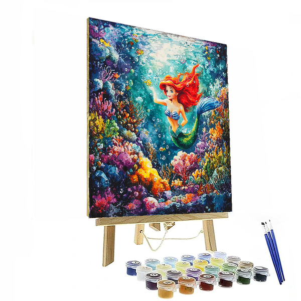 Ariel's Undersea Treasure Living Room Piece - Disney Inspired DIY Painting By Numbers Kit