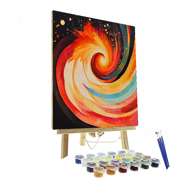 Kandinsky Inspired Solar Flare Symphony - DIY Painting By Numbers Kit