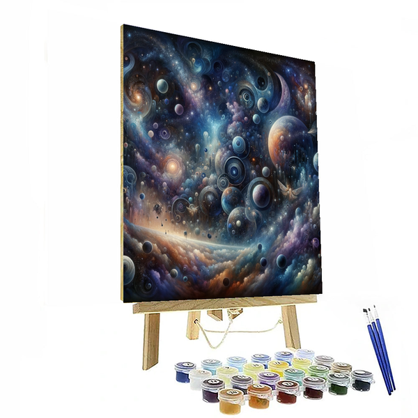 Dali inspirierte surreale kosmische Reise – DIY-Malen nach Zahlen-Set