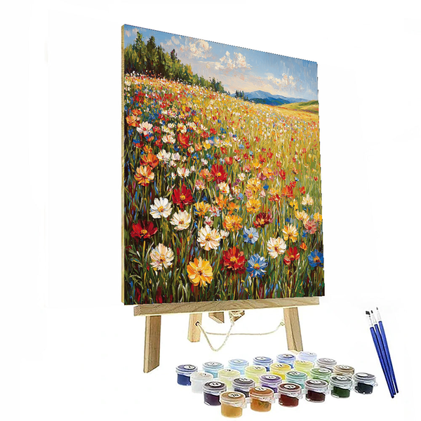 Von Claude Monet inspirierte Wildblumenharmonie – Malen nach Zahlen-Set zum Selbermachen