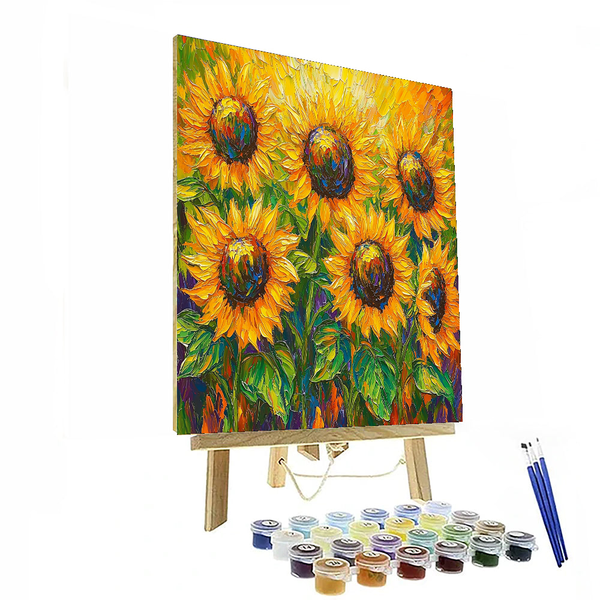 Goldene Sonnenblumen, inspiriert von Van Gogh – Malen nach Zahlen zum Selbermachen