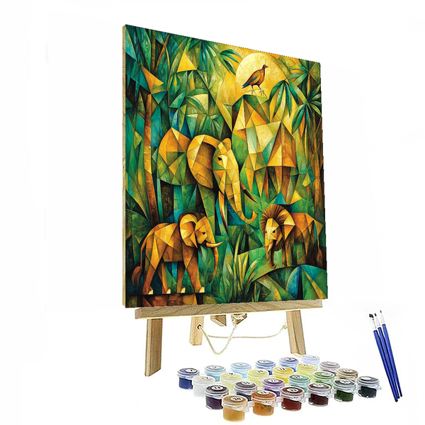 Picasso Inspired Cubist Jungle Safari - DIY Painting By Numbers Kit