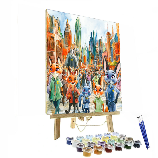 Zootopia's Animal City - Disney Inspired DIY Painting By Numbers Kit