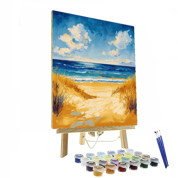 Sonnengeküsster Strand, inspiriert von Monet – Malen nach Zahlen-Set zum Selbermachen